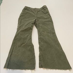 Lee Women's Olive Corduroy High Rise Flare Jeans